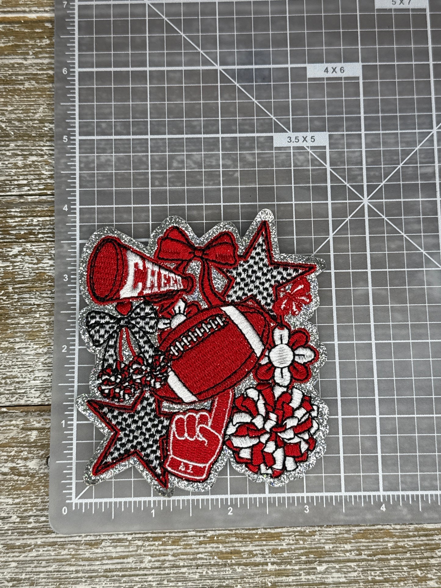 Silver Glitter Football Collage 