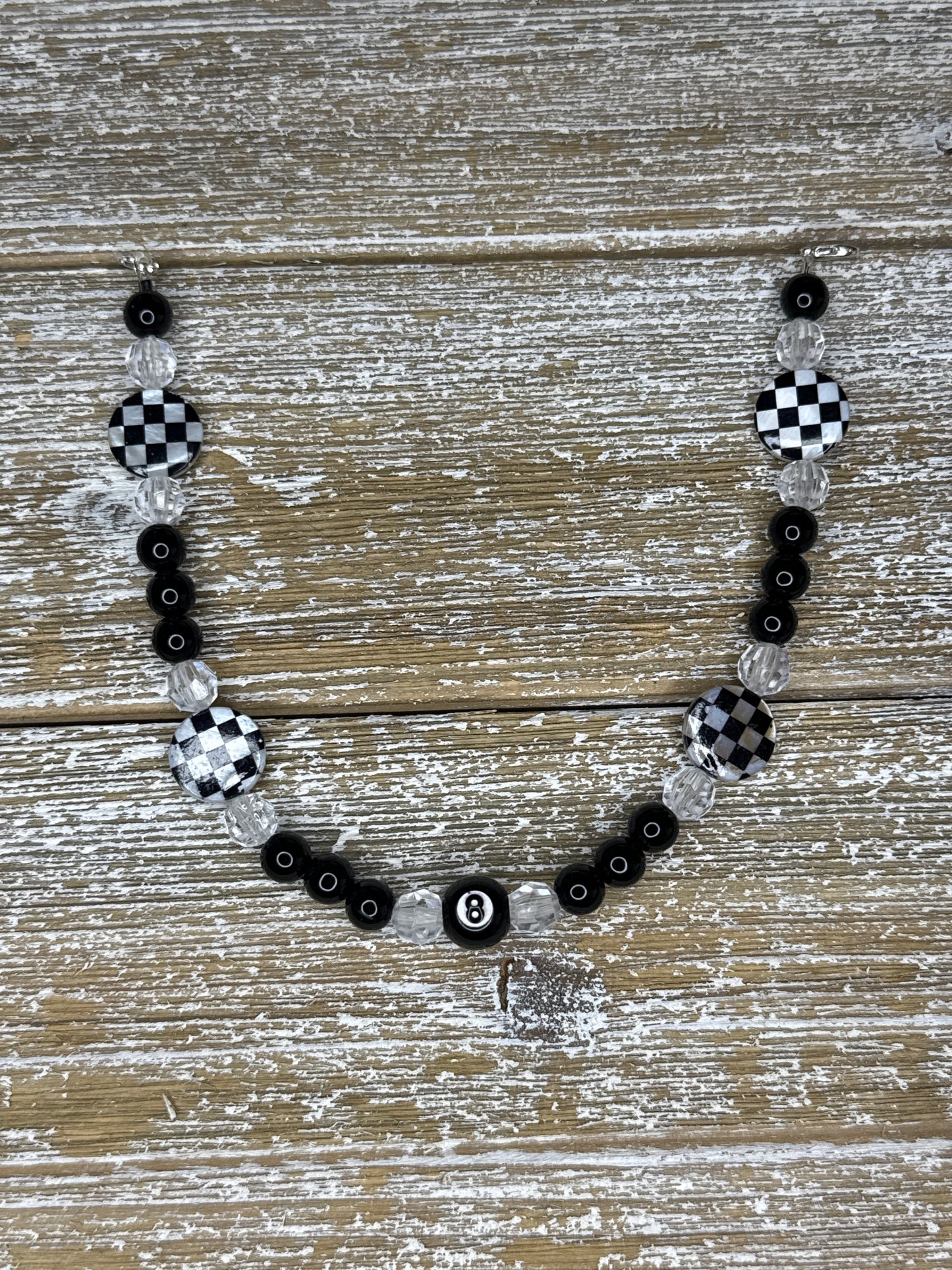 Custom 8 Ball and Checkered Hat Chain