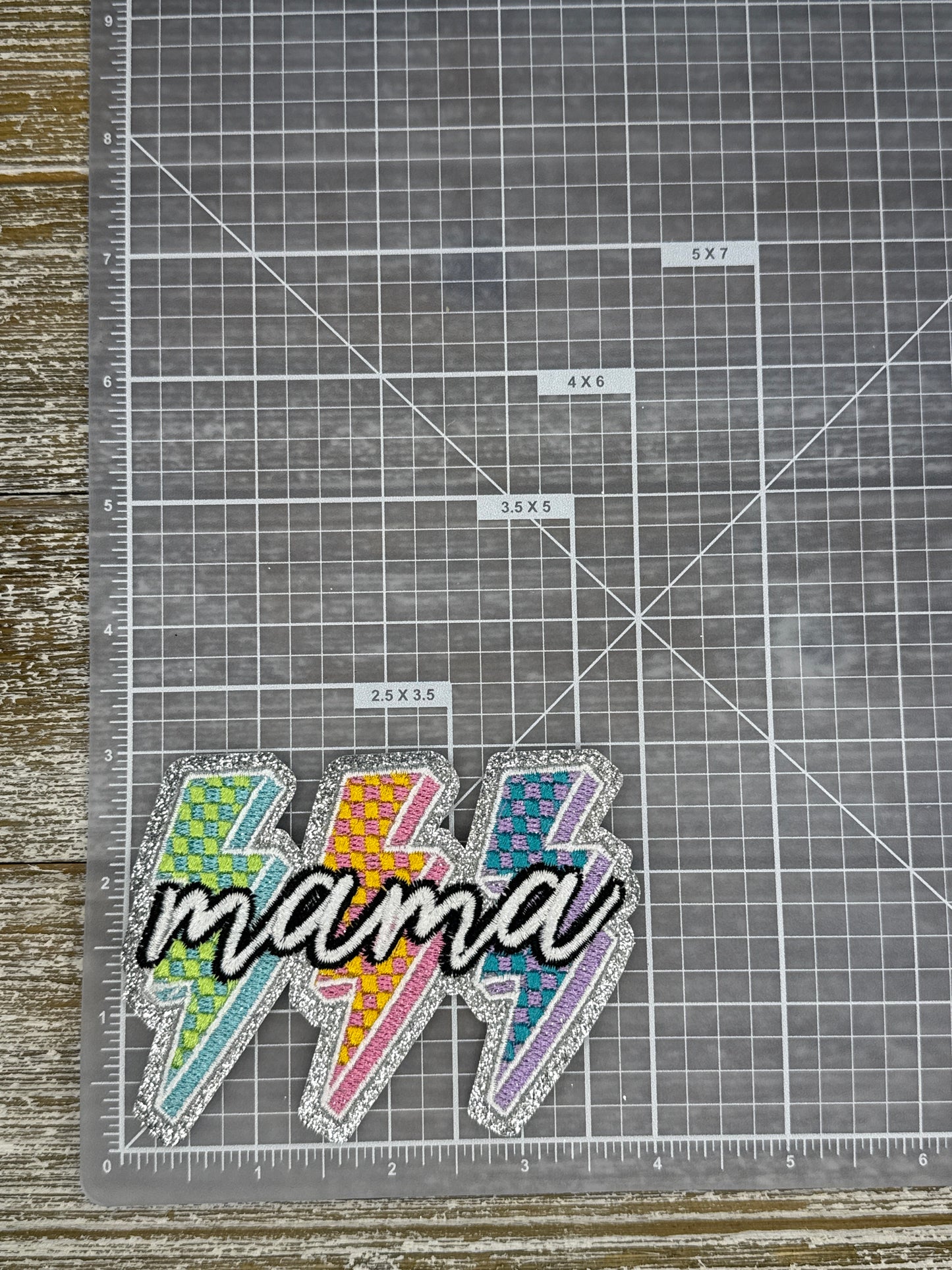 Checkered Lightening Bolt Mama