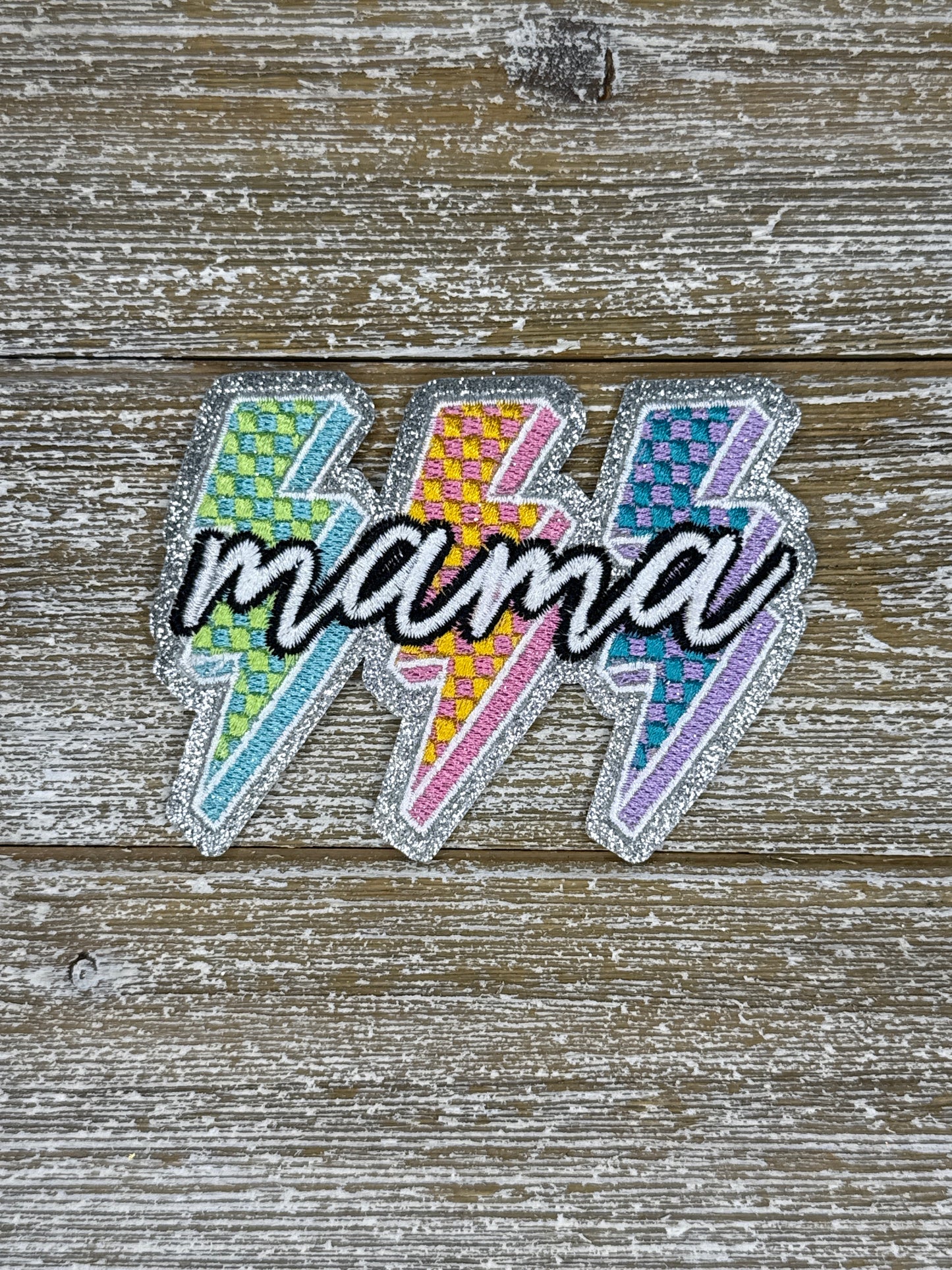 Checkered Lightening Bolt Mama