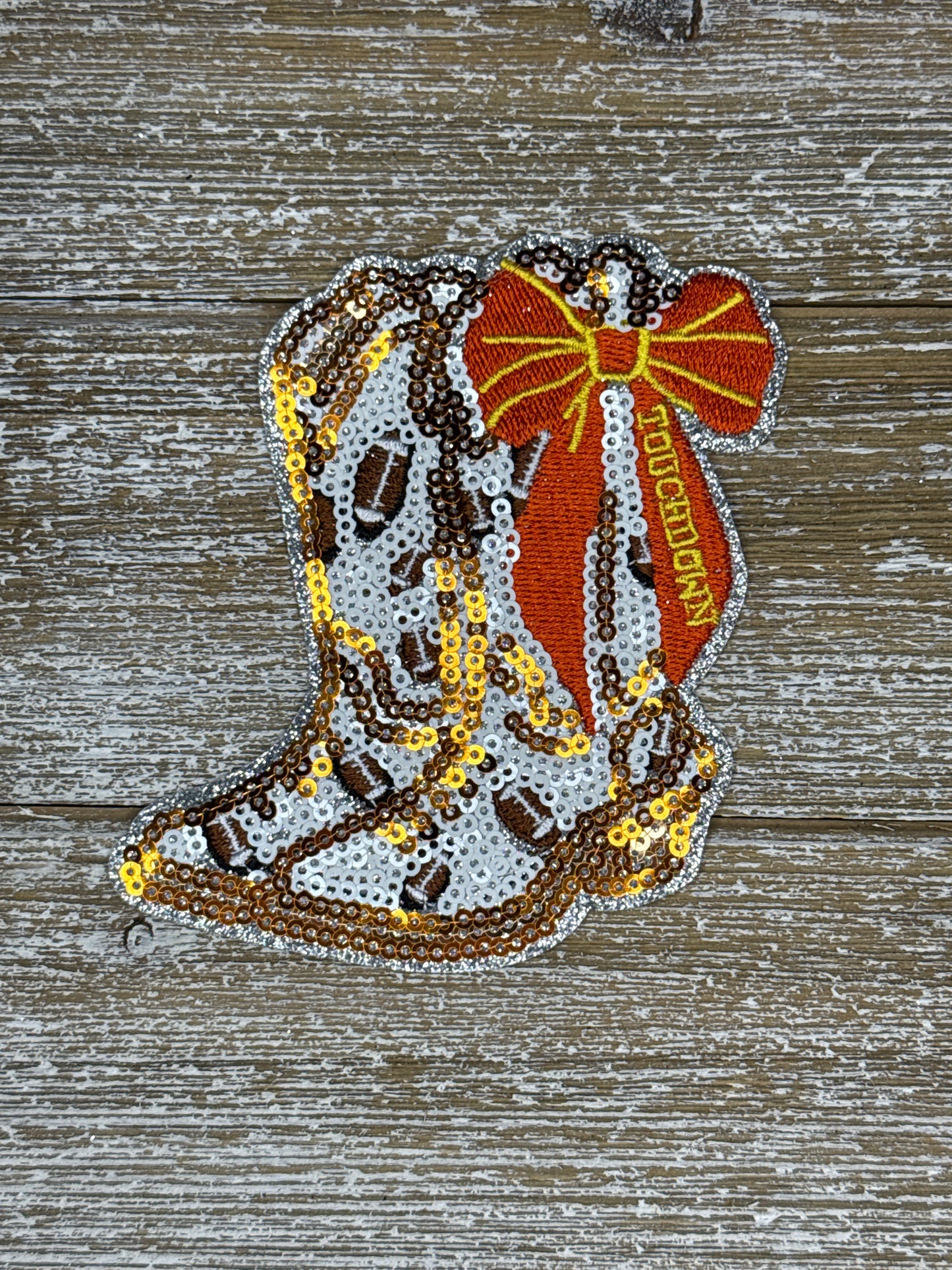 Sequin Touchdown Bow Cowgirl/boy Boot