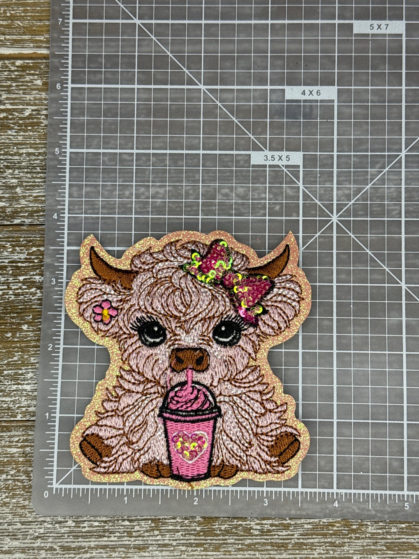 Cute Highland Cow Drinking Frappe