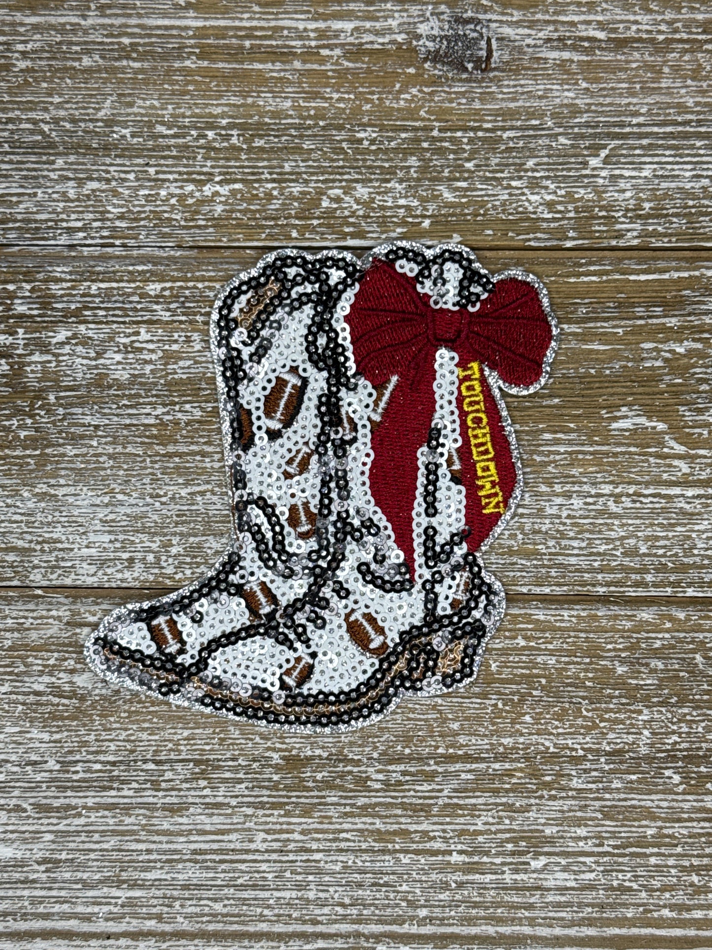 Sequin Touchdown Bow Cowgirl/boy Boot