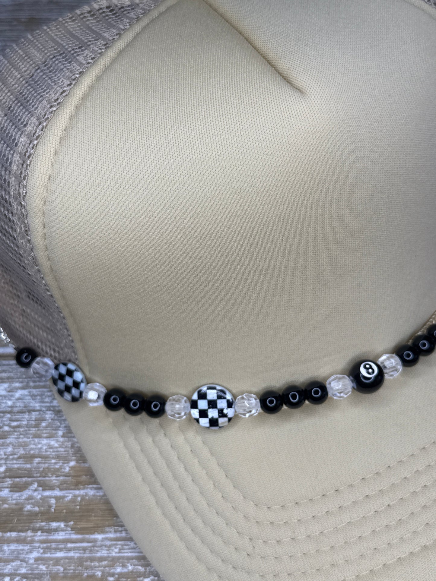 Custom 8 Ball and Checkered Hat Chain