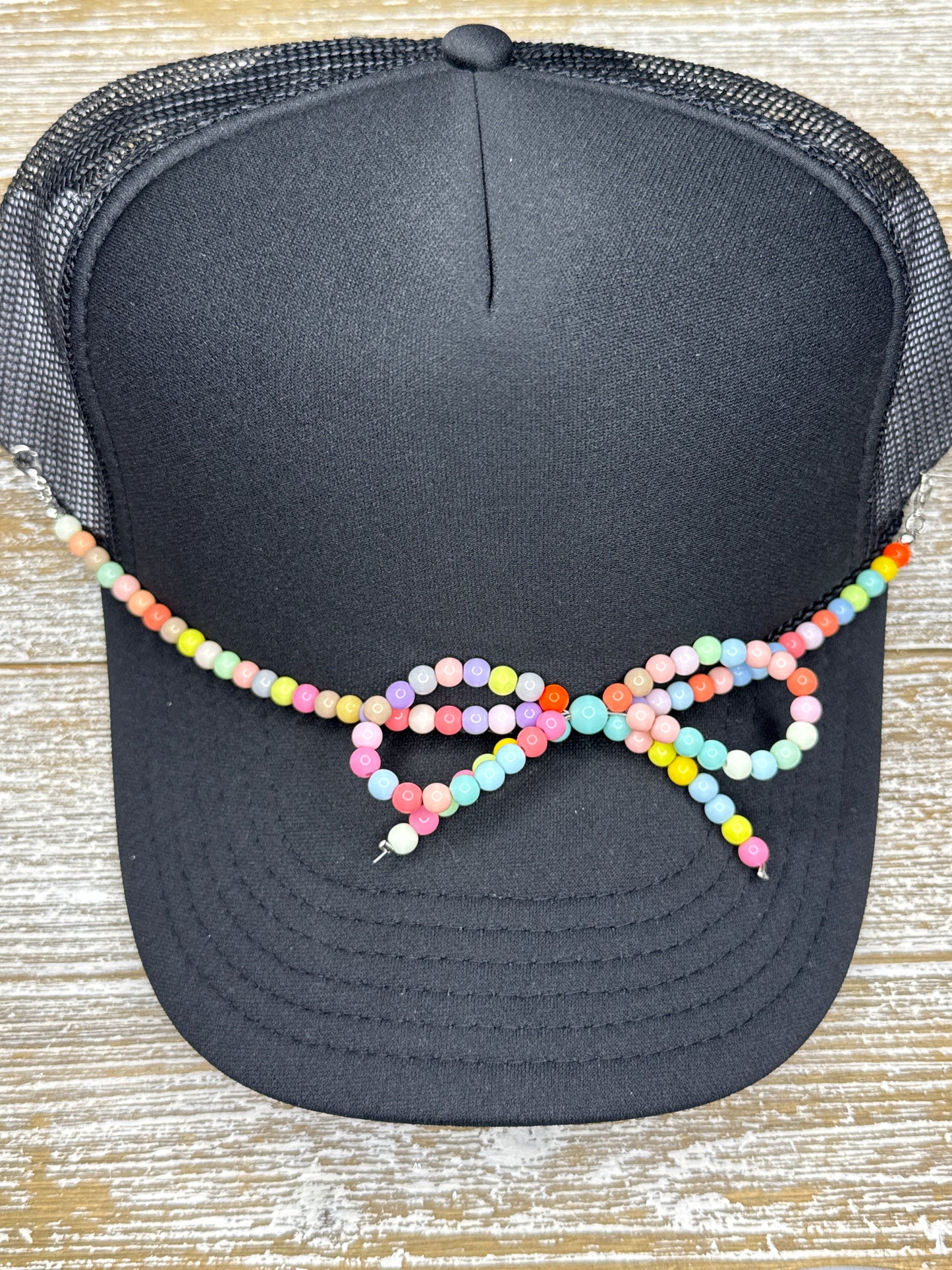 Multi-Color Bow Beaded Hat Chain