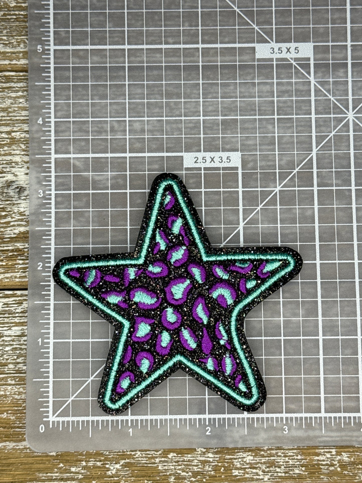 Black Glitter Leopard Stars