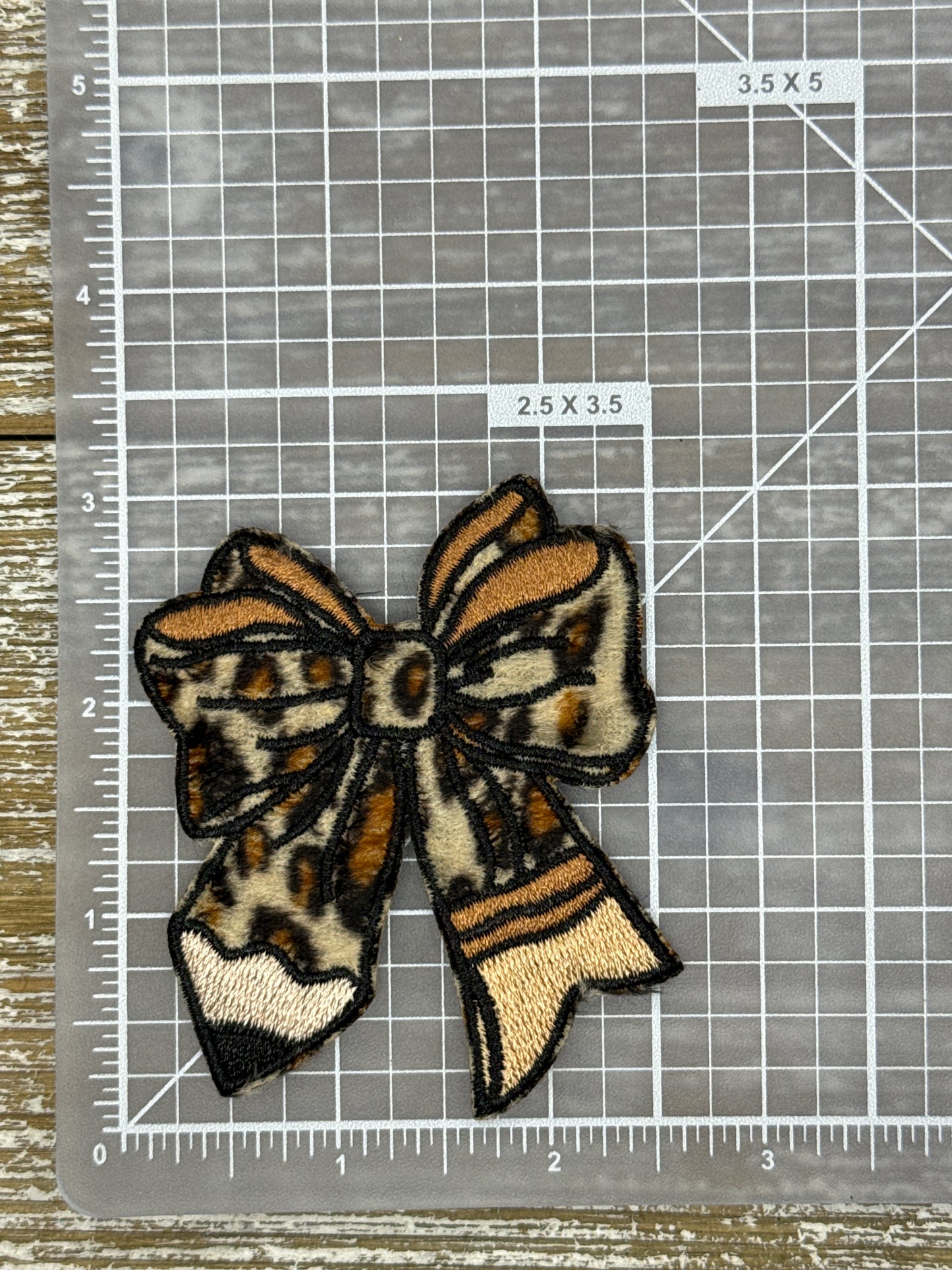 Fuzzy Leopard Pencil Bow
