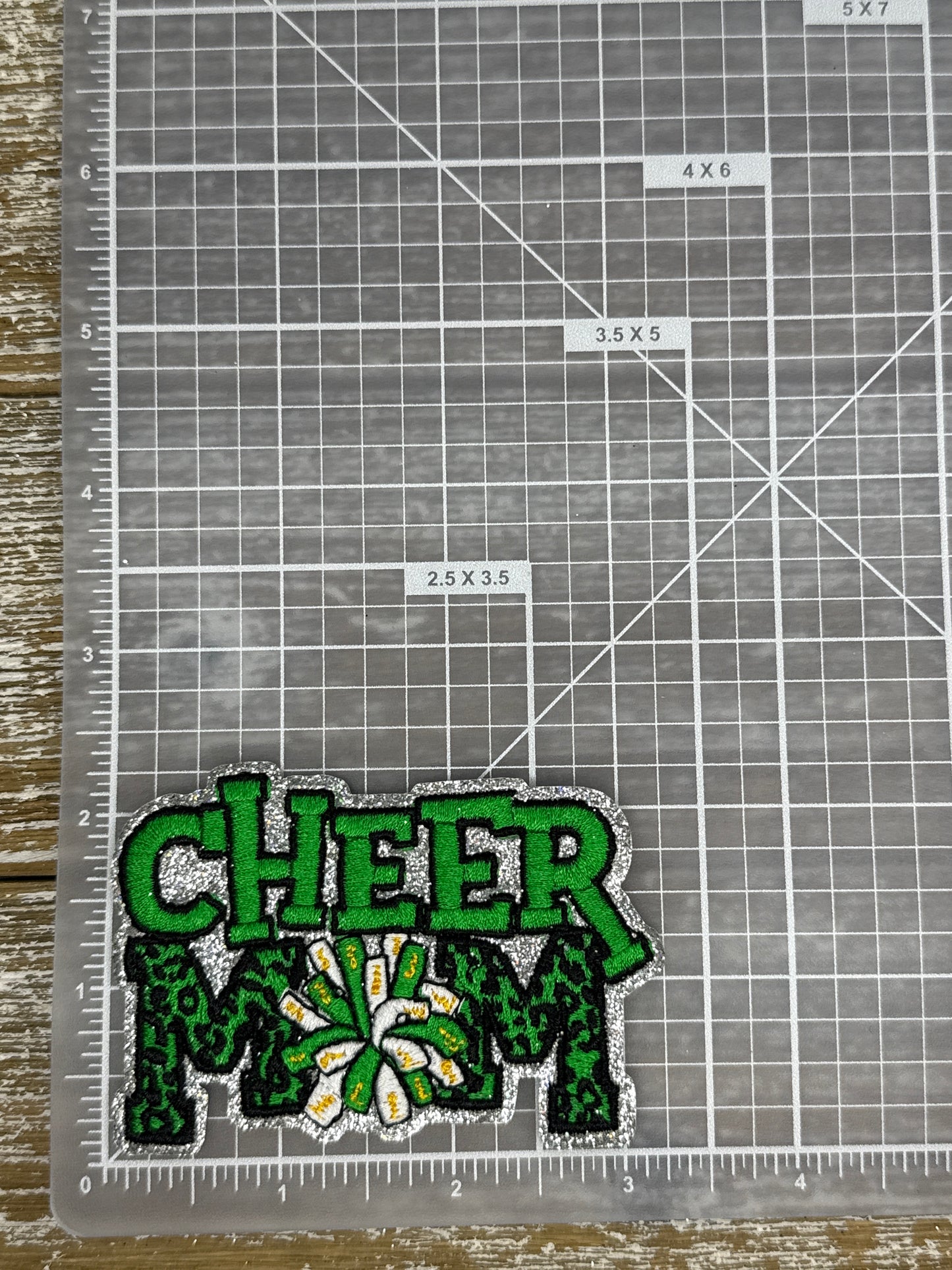 Silver Glitter Cheer Mom