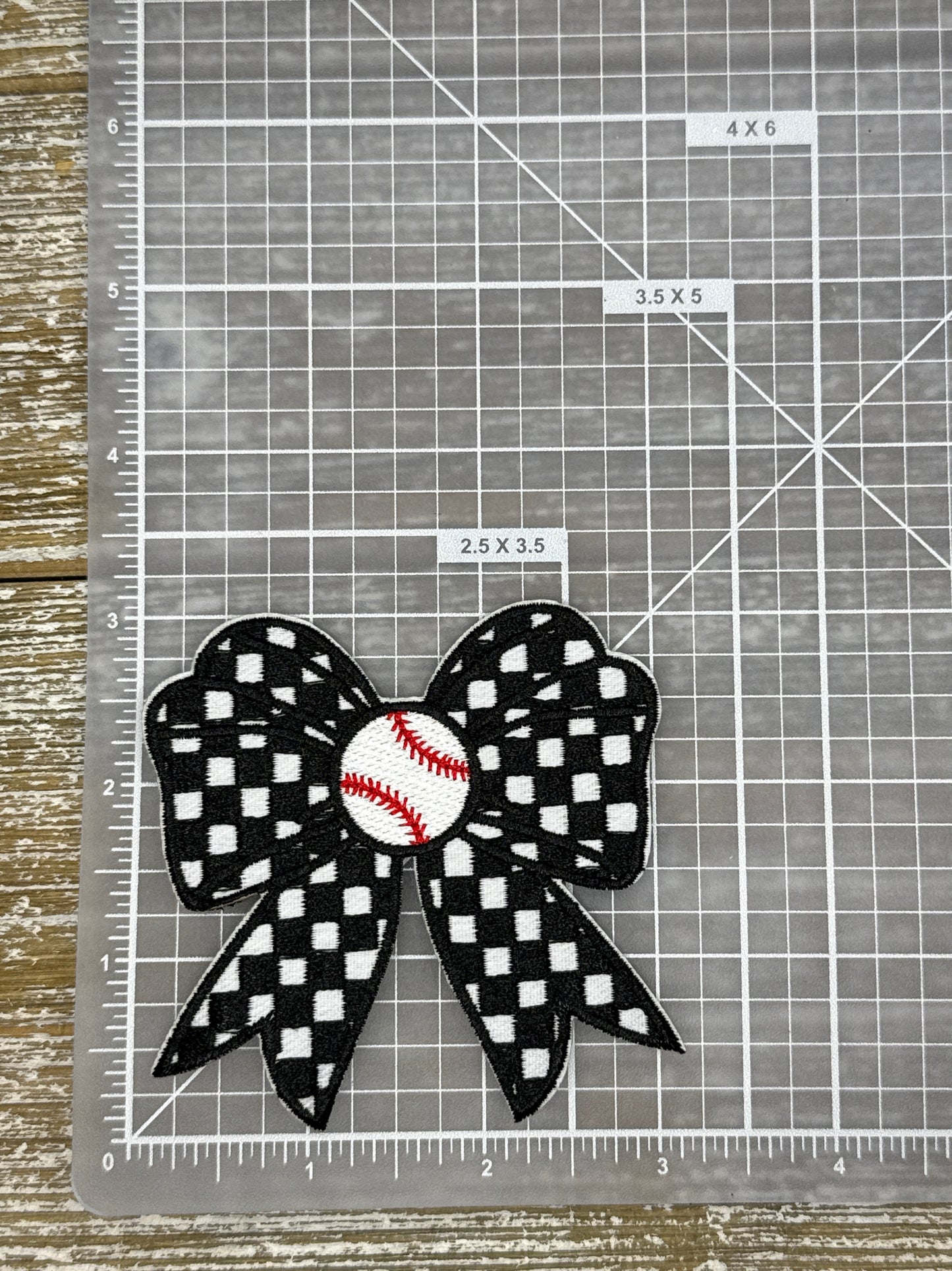 Baseball Checkered Bow