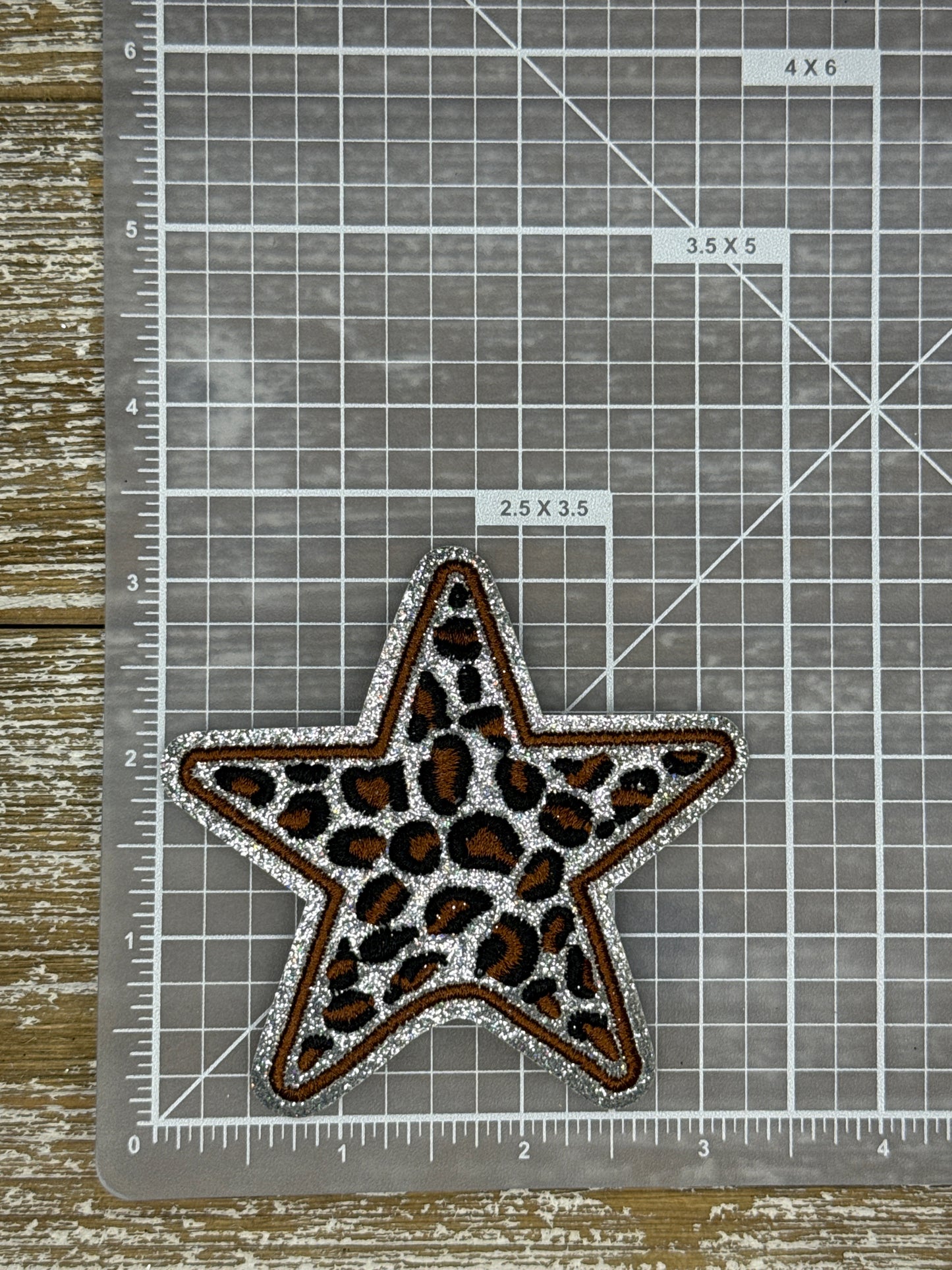 Silver Glitter Leopard Stars