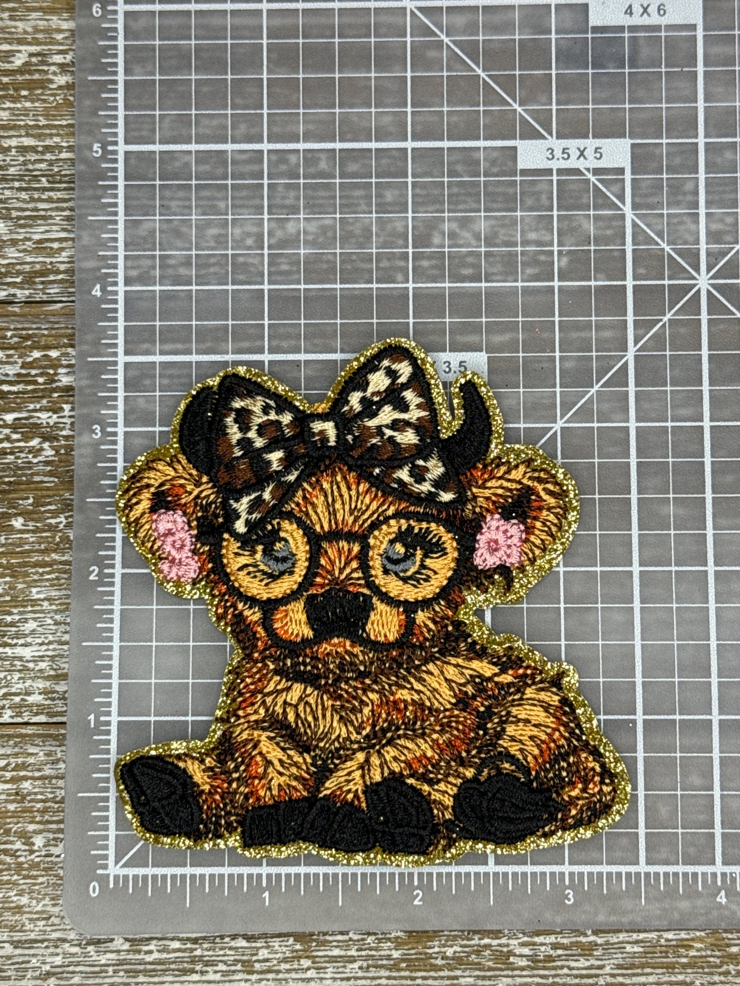 Leopard Bow Cow With Glasses