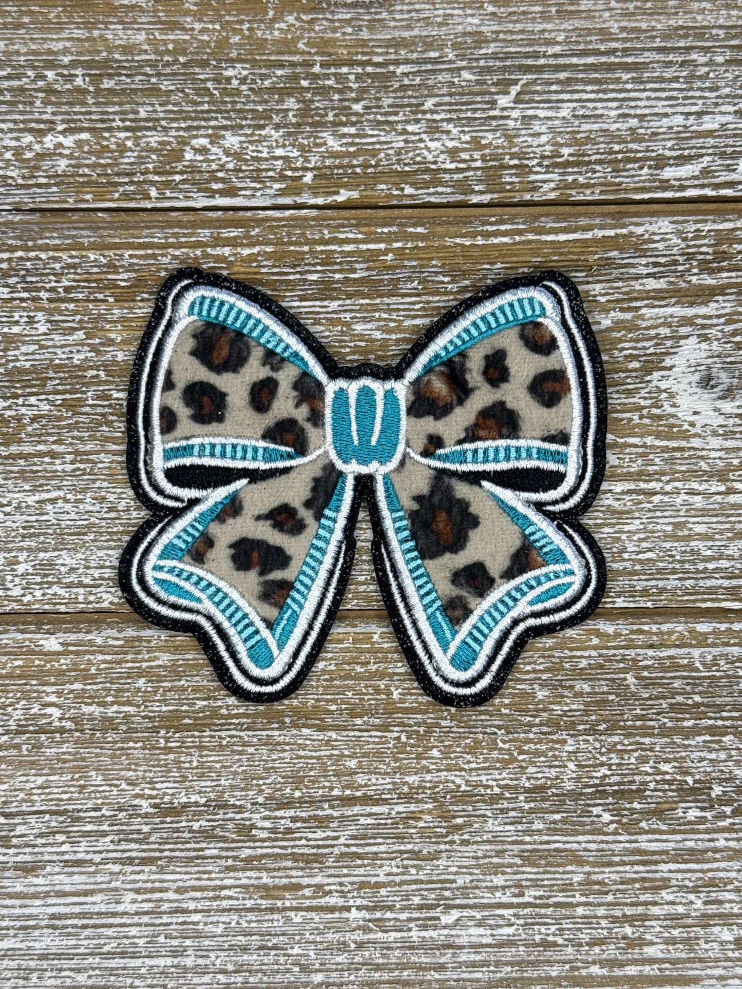 Soft Leopard Teal Bow