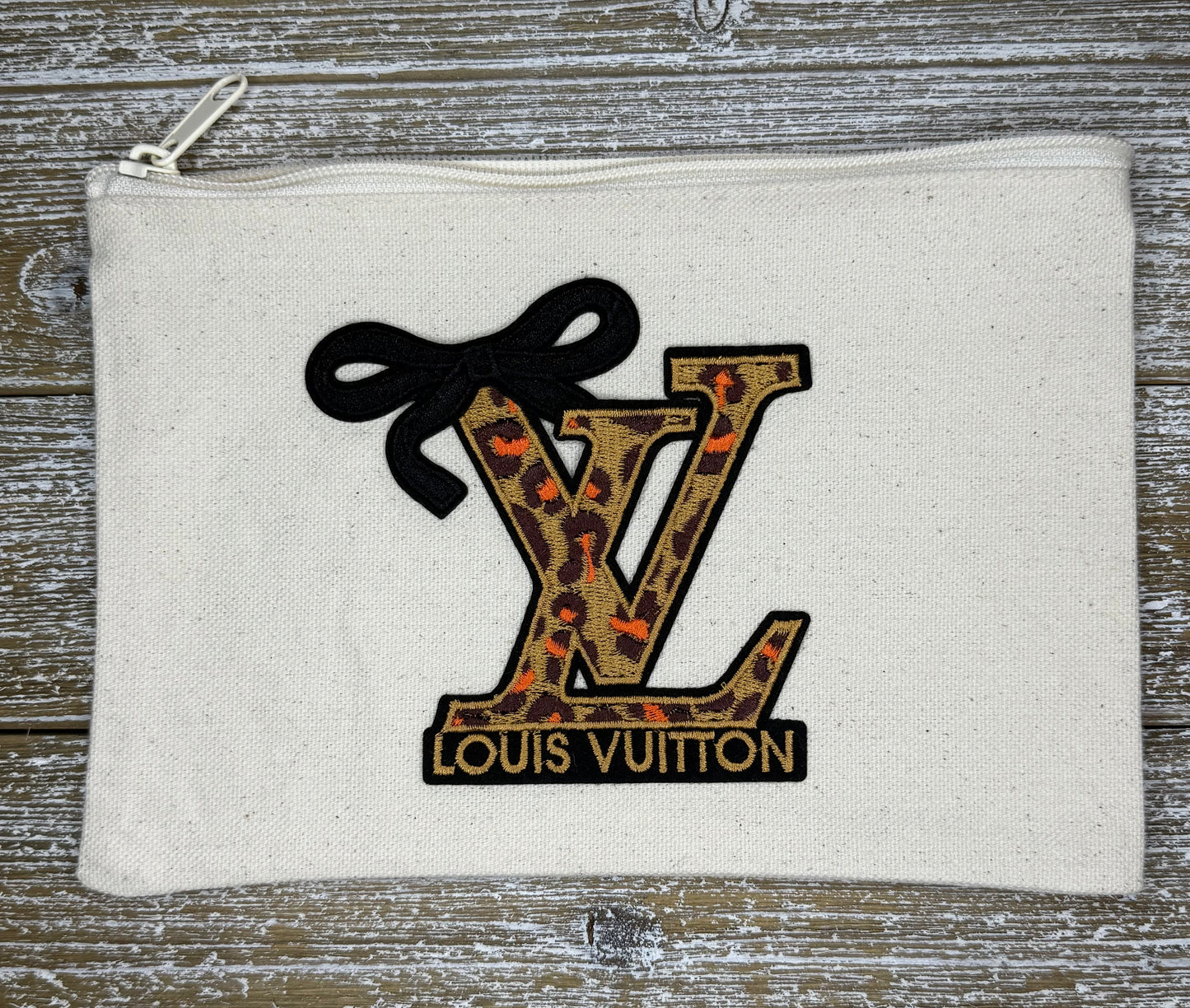 Leopard LV Canvas Zipper Pouch