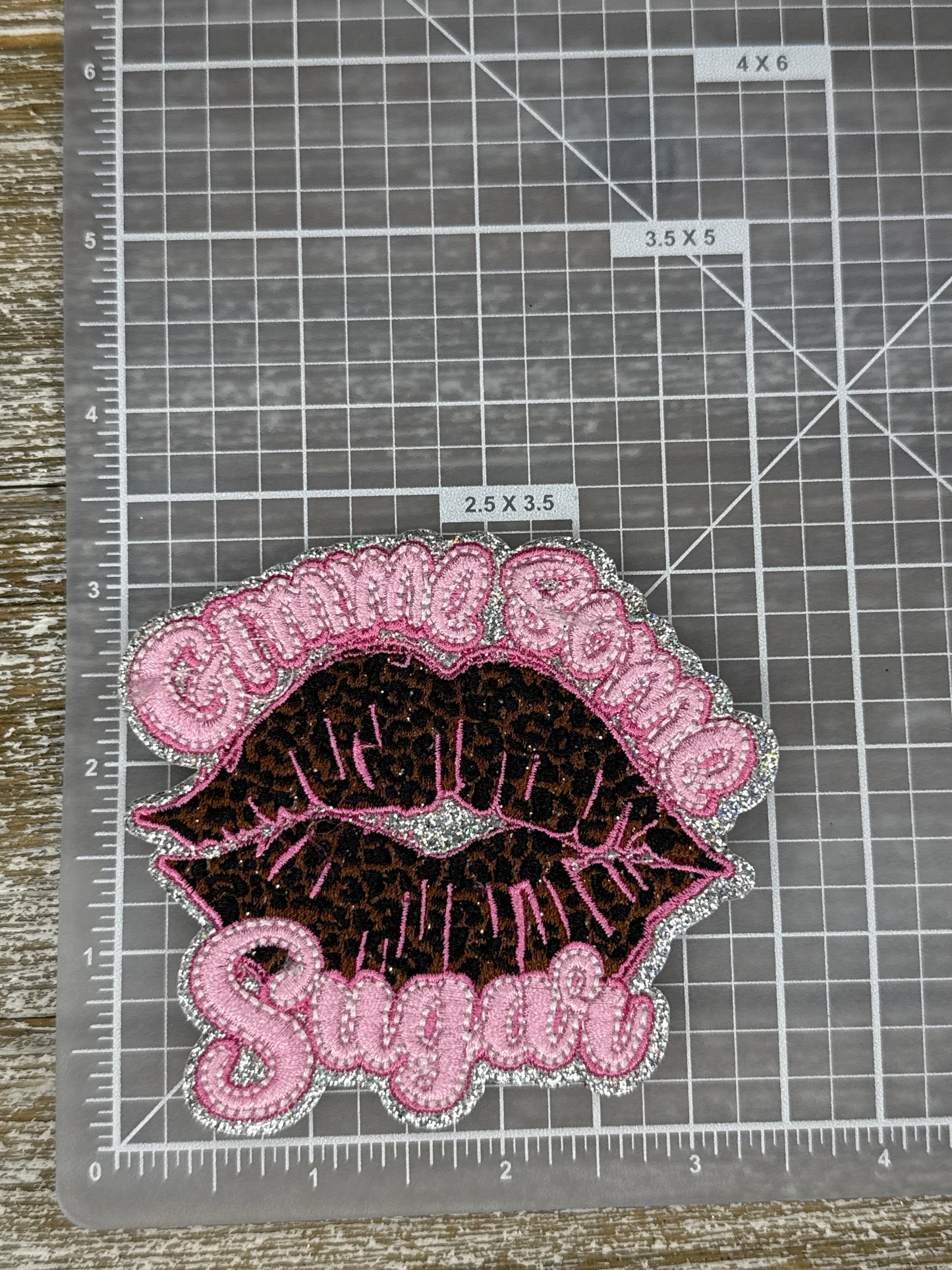 Silver Glitter Gimme Some Sugar Leopard Lips