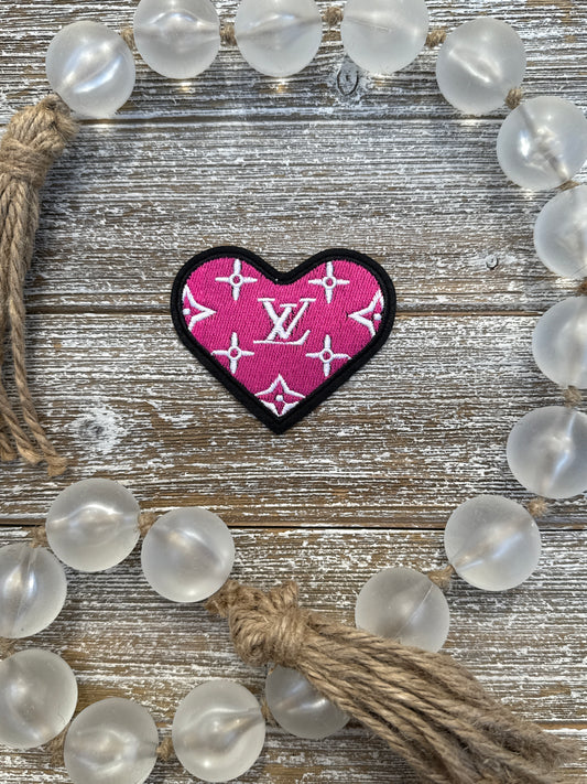 Pink/ White/ Black LV Heart
