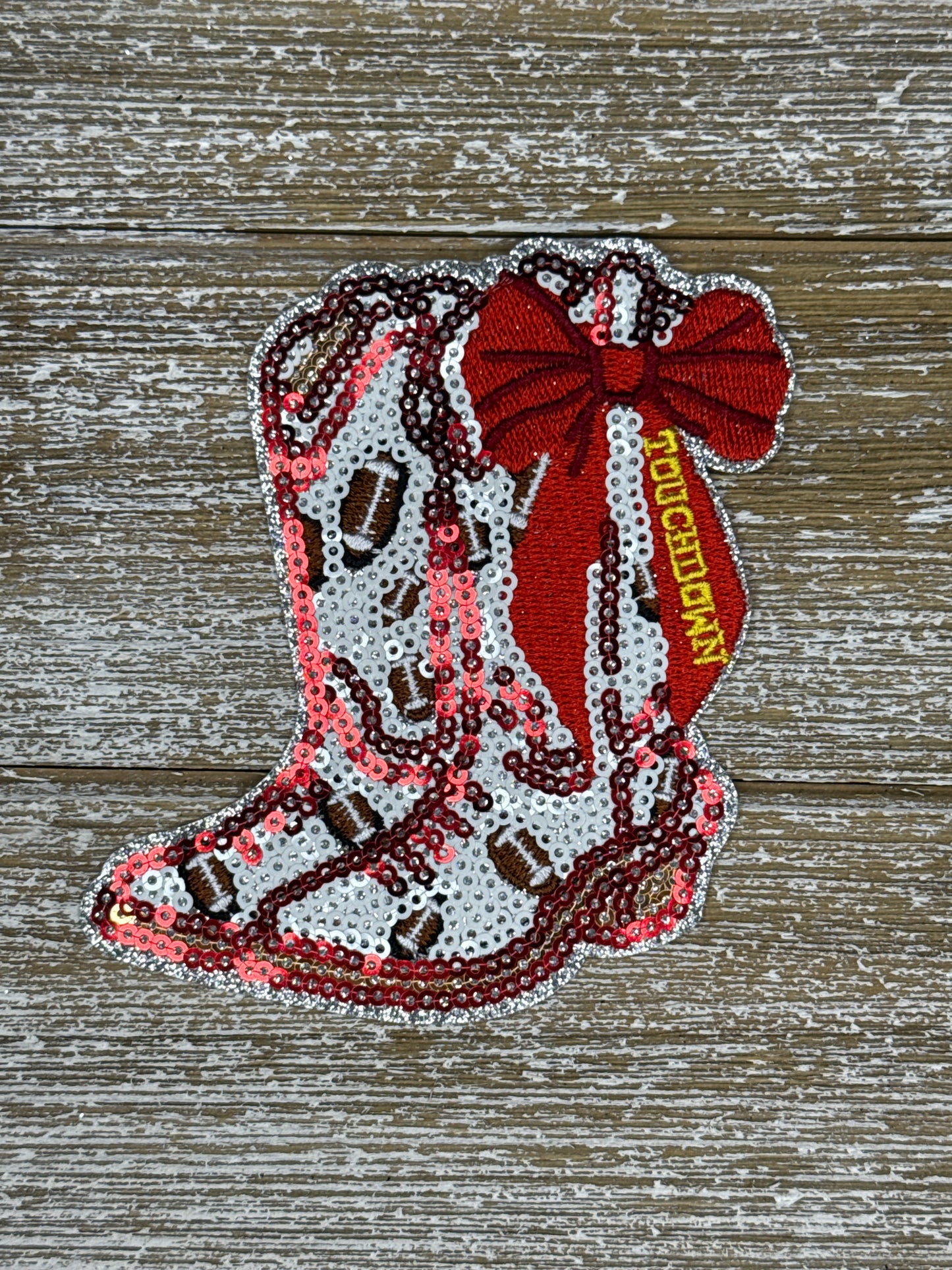 Sequin Touchdown Bow Cowgirl/boy Boot