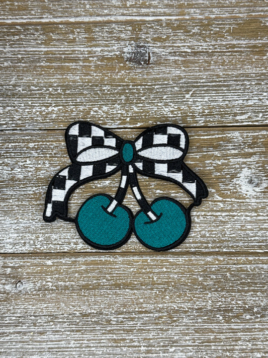 Checkered Dark Teal Cherries