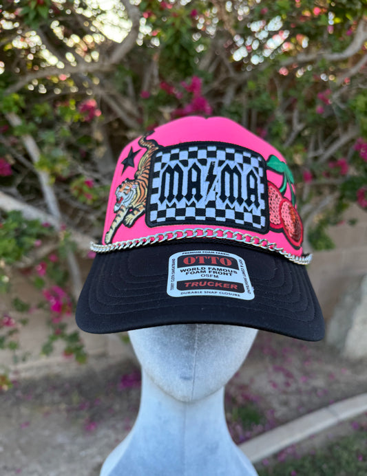 Checkered Mama Patch Hat