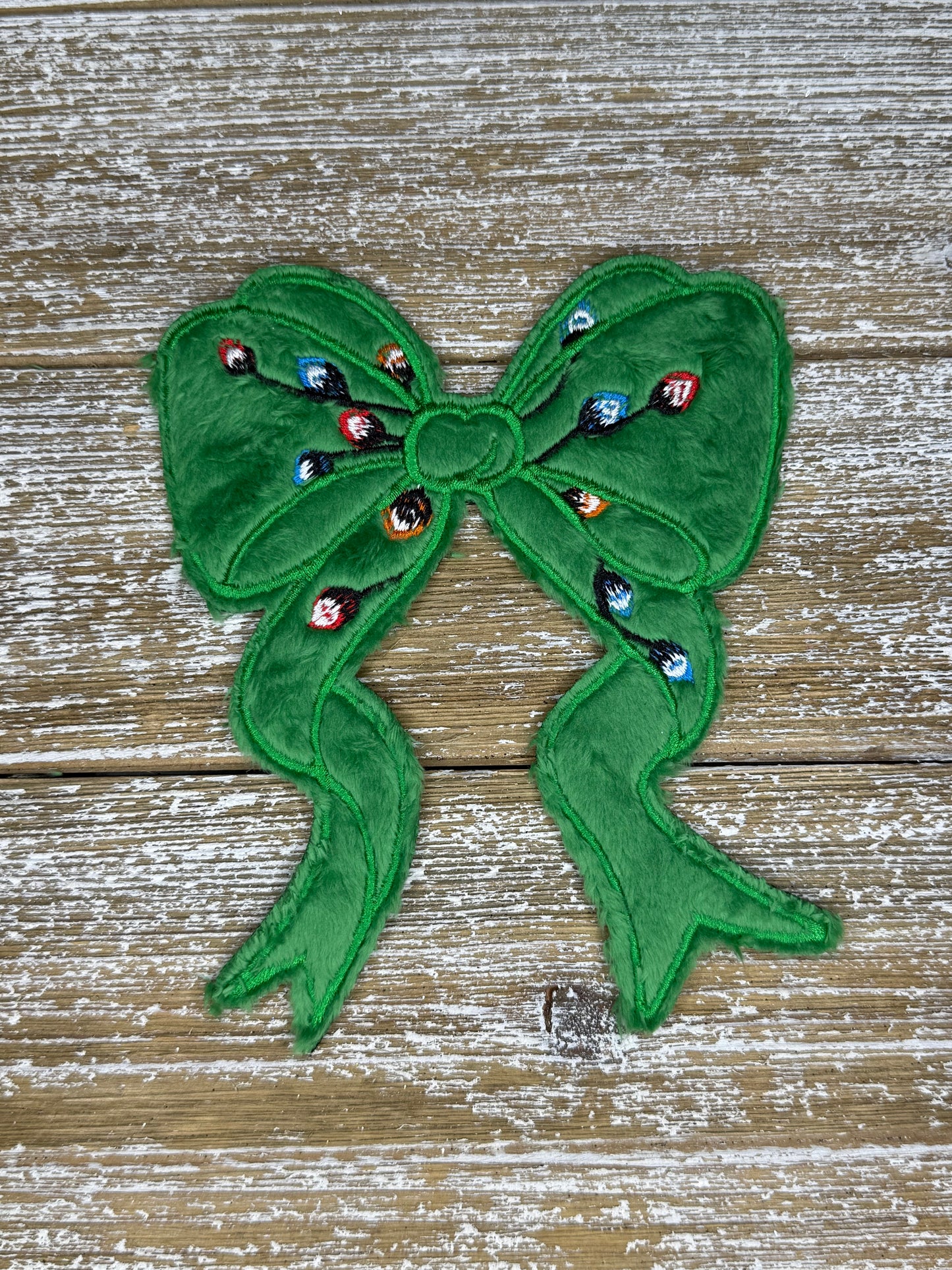 Large Fuzzy Christmas Light Bow