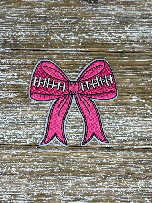 Pink Football Bow