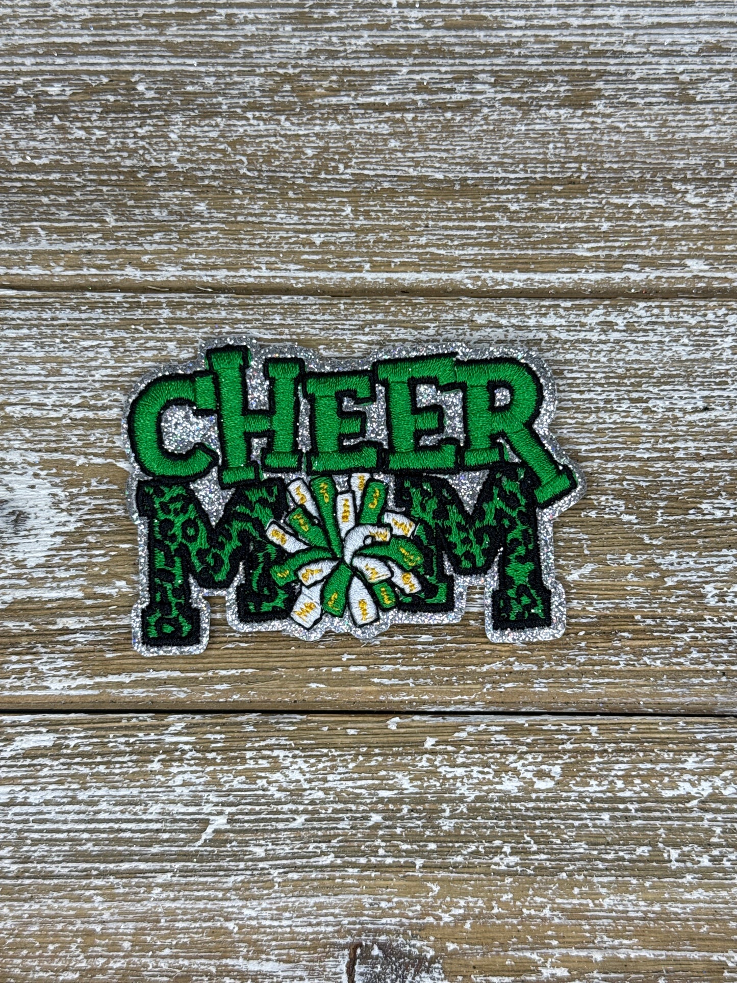 Silver Glitter Cheer Mom