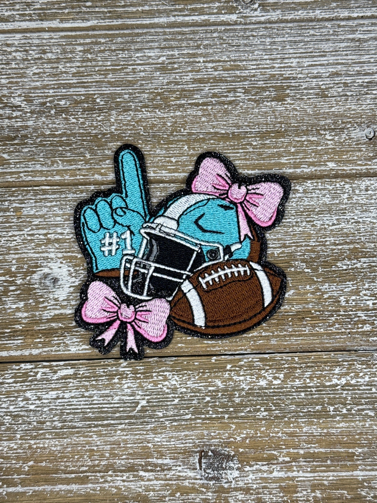 Black Glitter Football Helmet, Finger, Ball