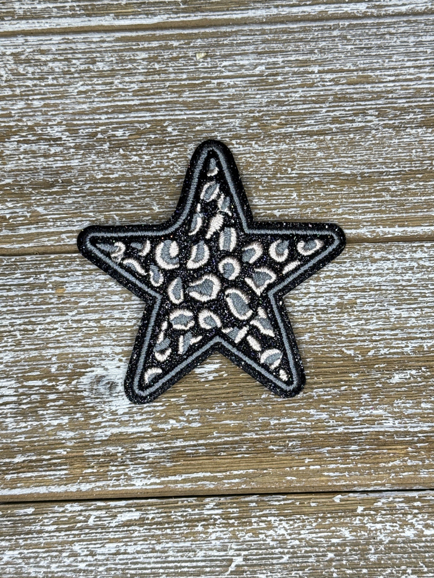 Black Glitter Leopard Stars