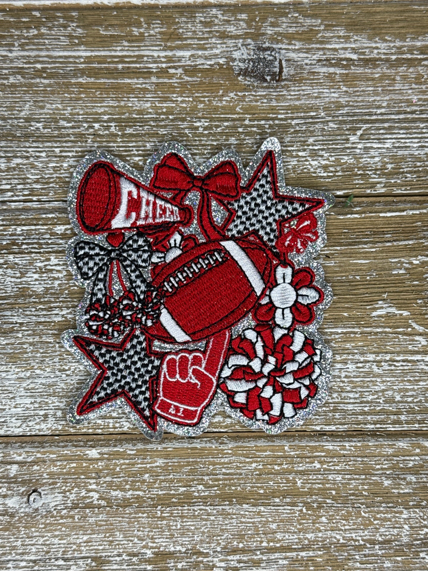 Silver Glitter Football Collage ￼