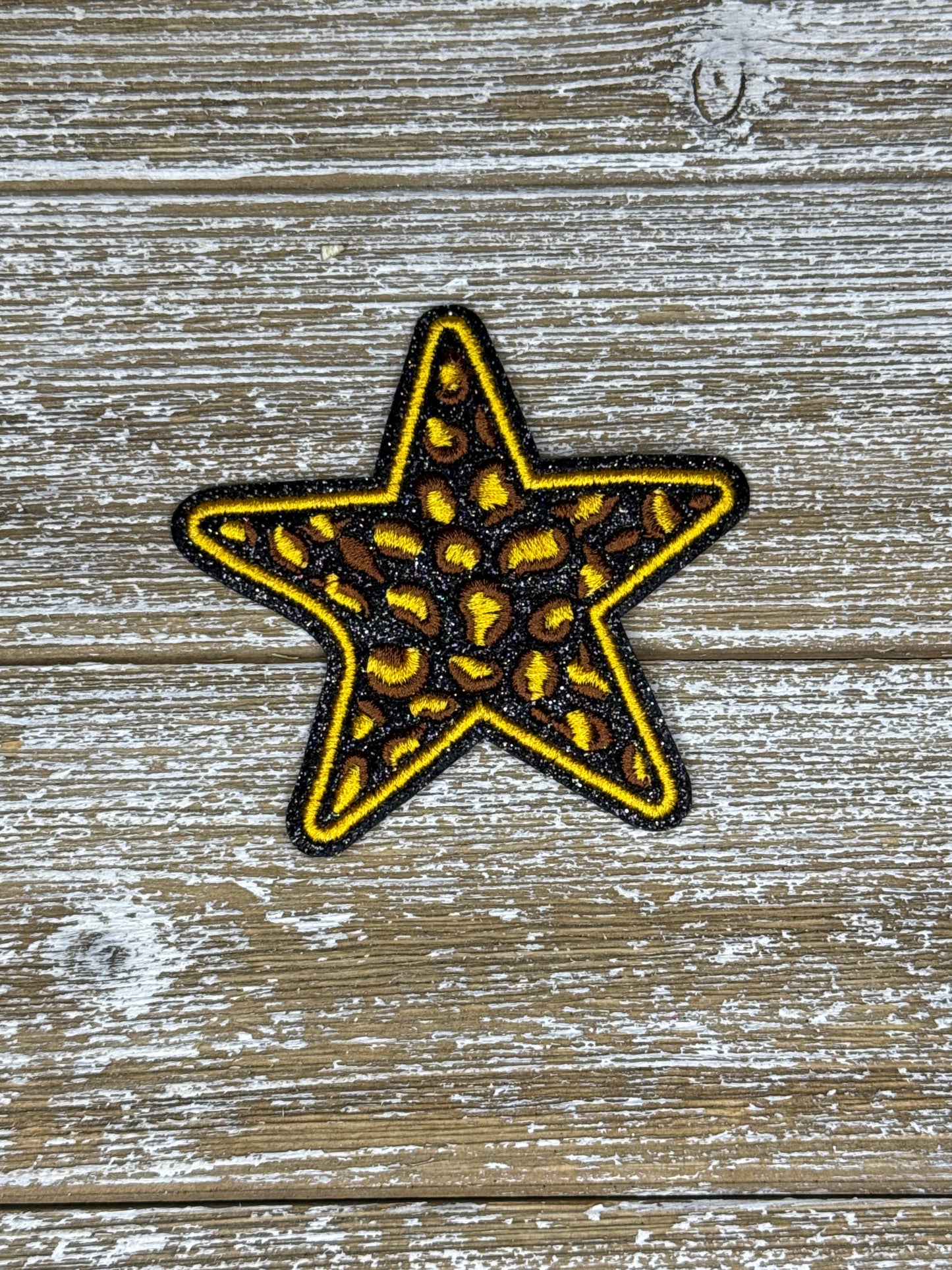 Black Glitter Leopard Stars