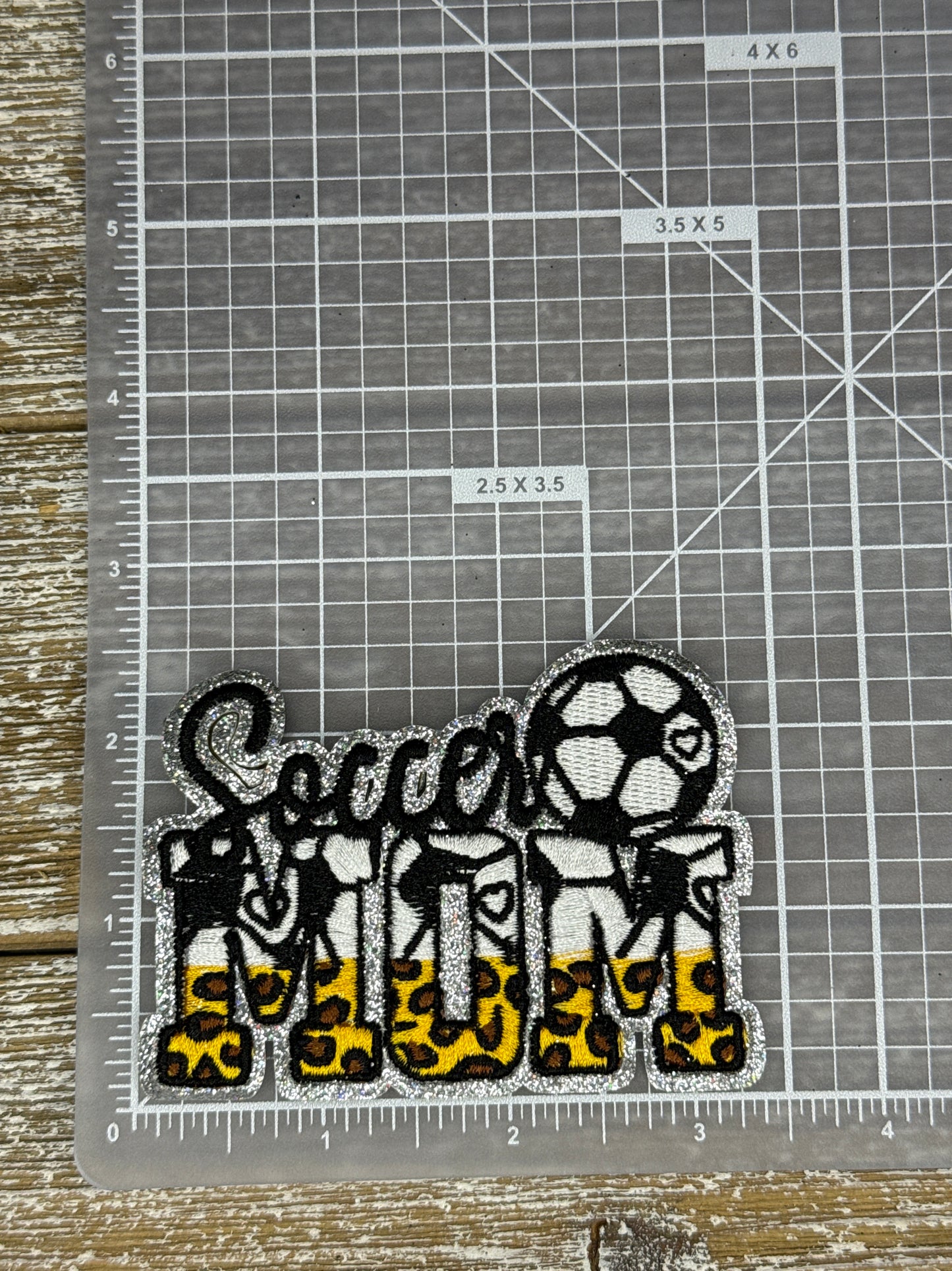Silver Glitter Leopard Sports Mom