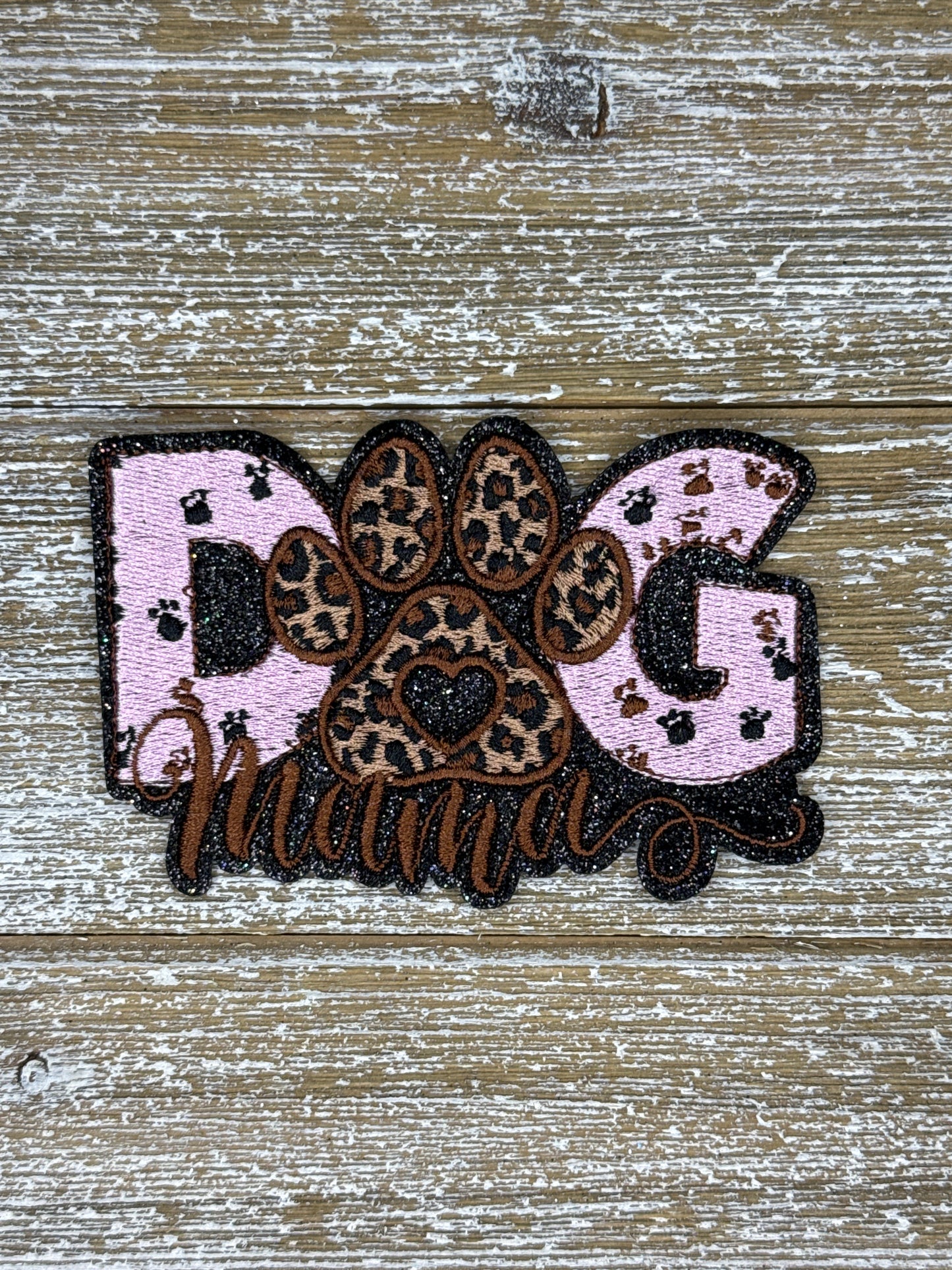 Black Glitter Dog Mama