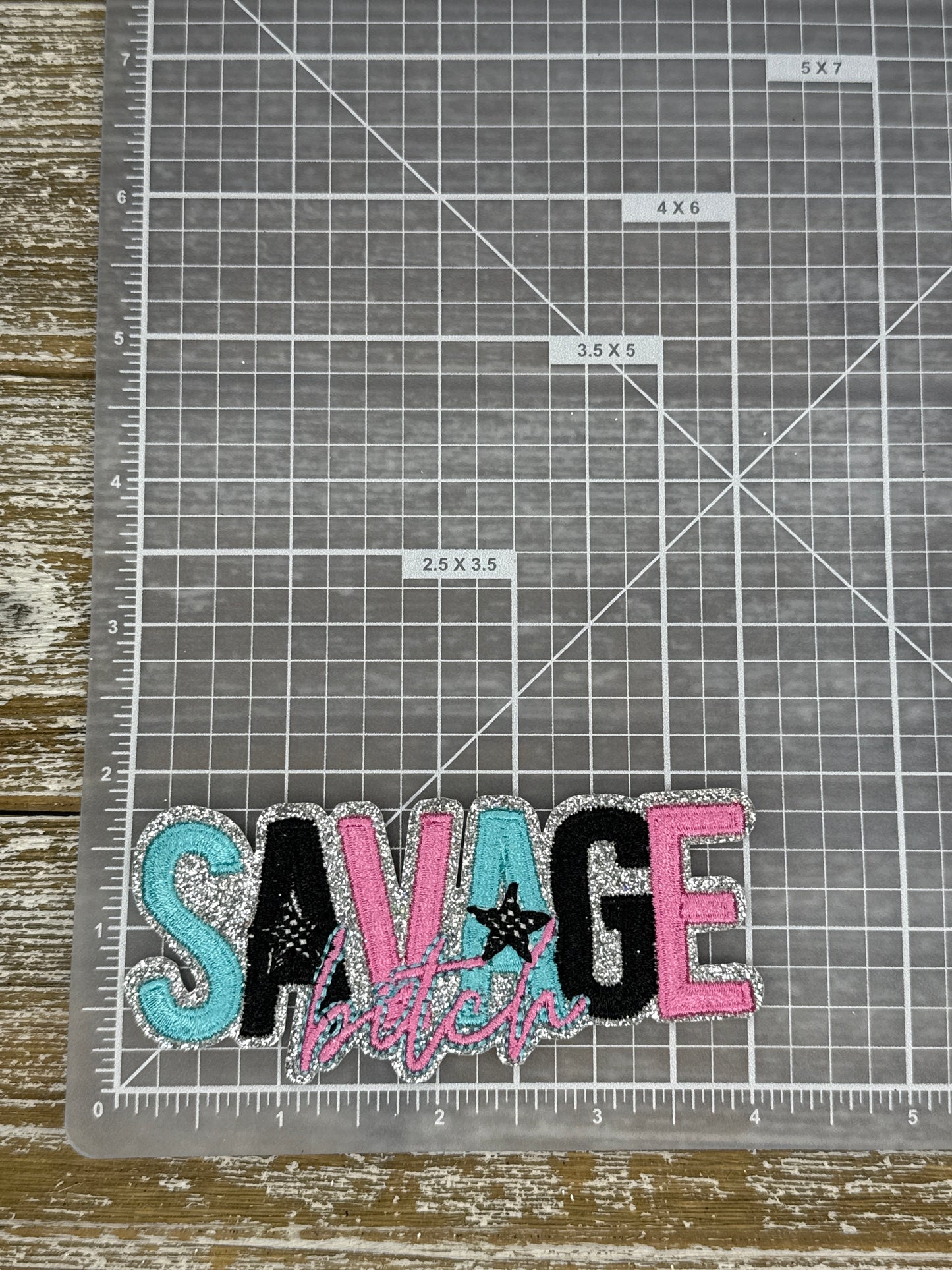 Silver Glitter Savage Bitch