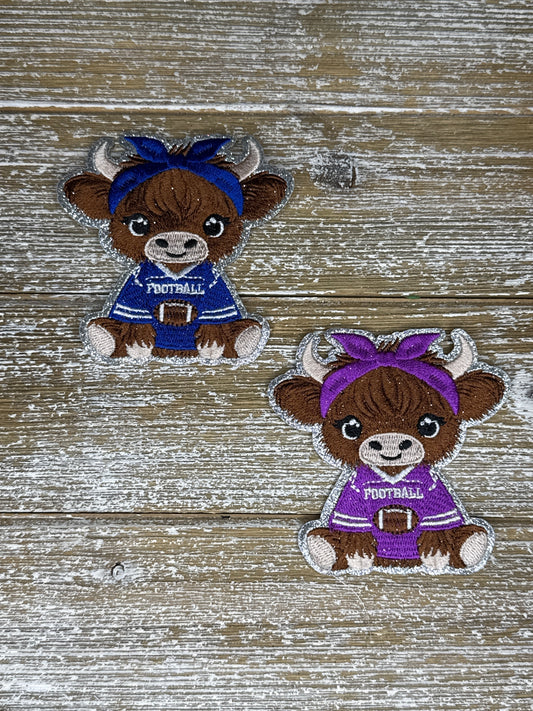 Silver Glitter Football Highland Cow