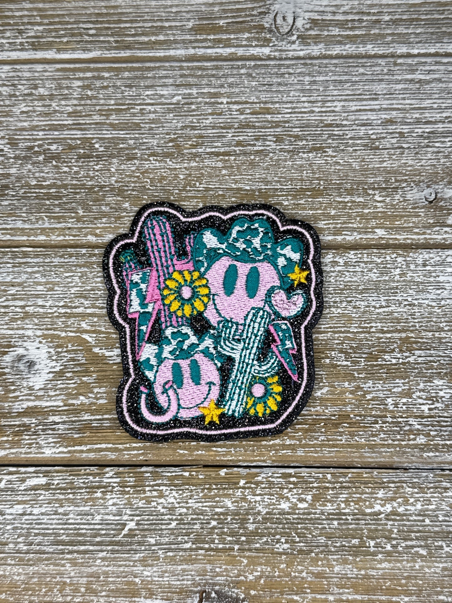 Glitter Smiley Face Cowboy