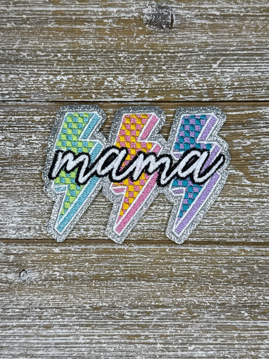 Checkered Lightening Bolt Mama