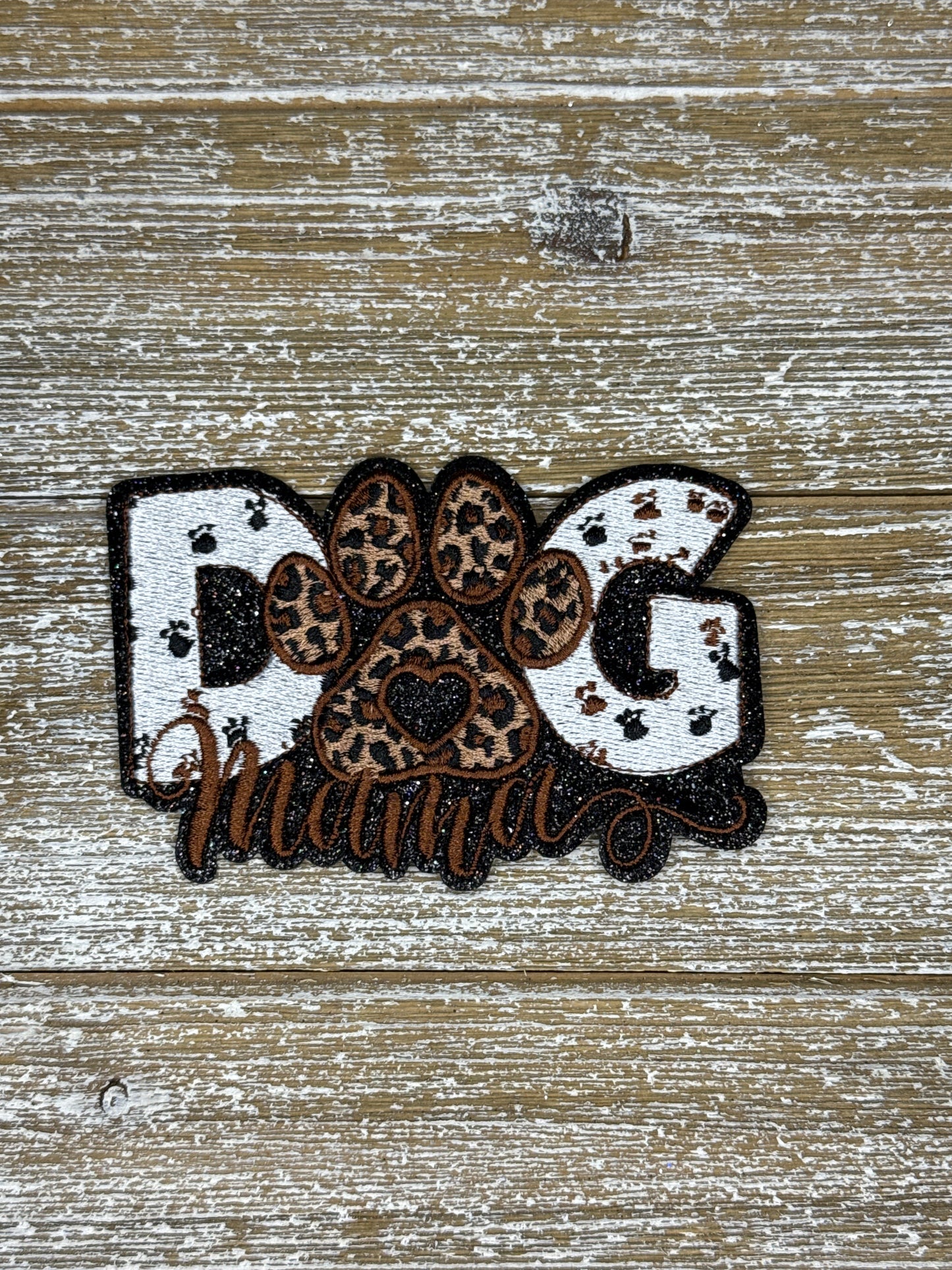 Black Glitter Dog Mama