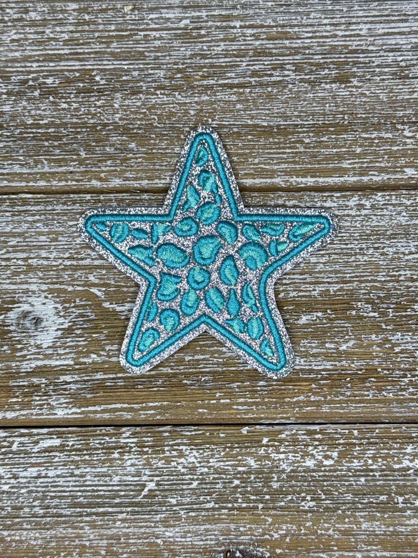 Silver Glitter Leopard Stars