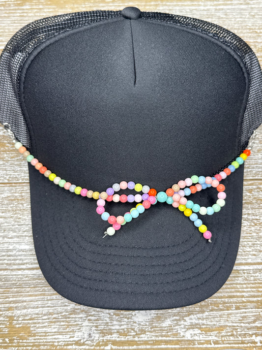 Multi-Color Bow Beaded Hat Chain