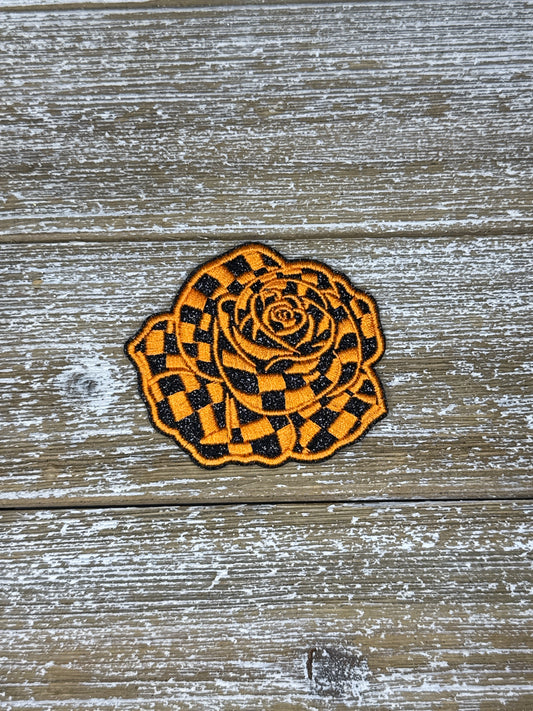 Checkered Rose Orange/Black