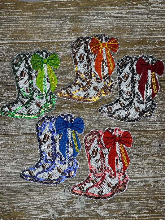 Sequin Touchdown Bow Cowgirl/boy Boot