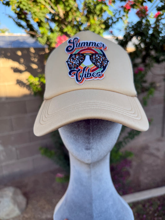 Leopard Glasses Summer Vibes Patch Hat