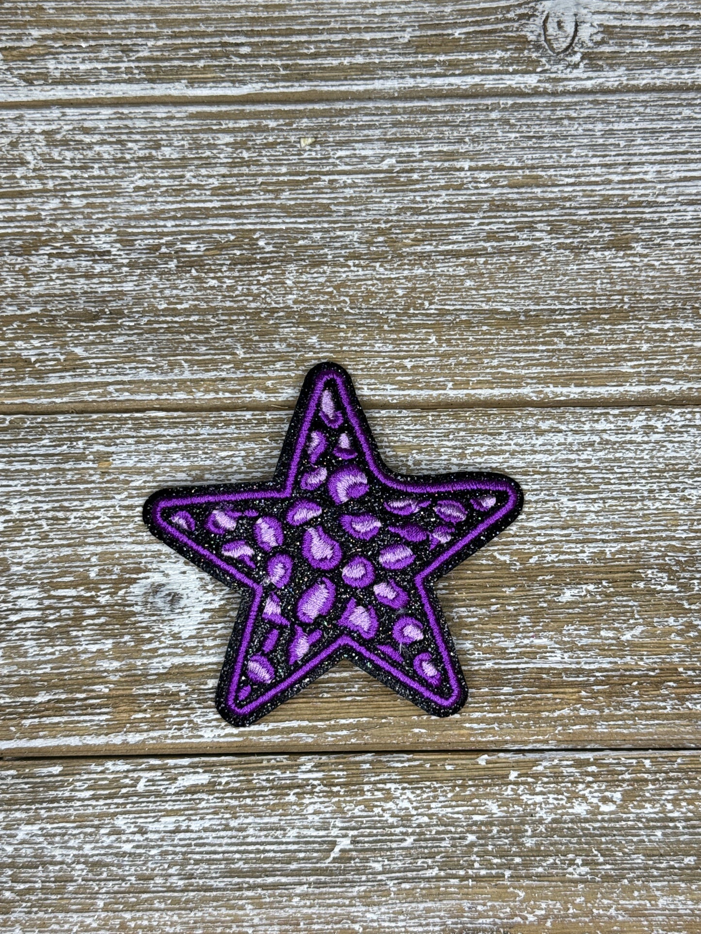 Black Glitter Leopard Stars