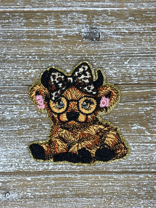 Leopard Bow Cow With Glasses