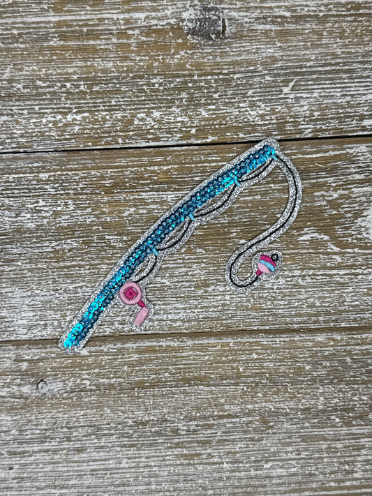 Blue Sequined Fishing Pole