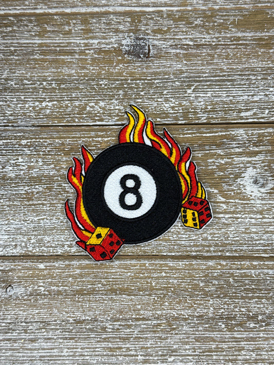 Flaming 8 Ball Dice