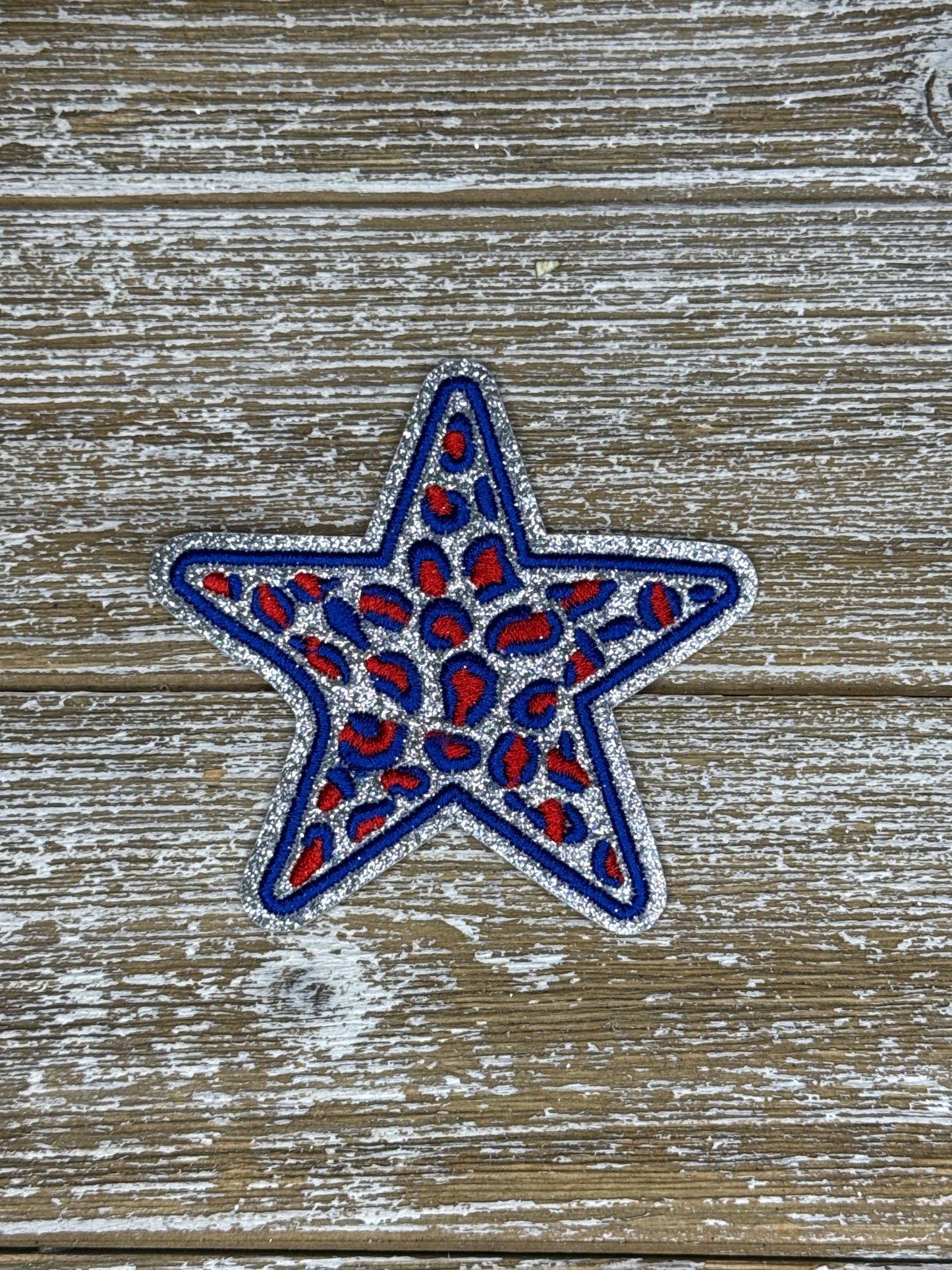 Silver Glitter Leopard Stars
