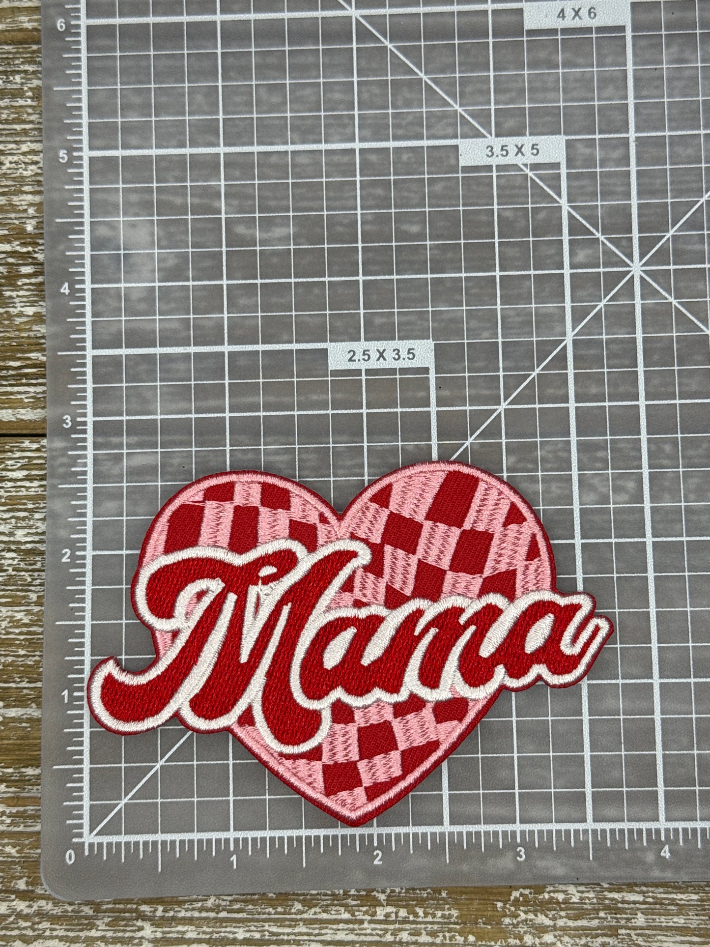 Checkered Mama Heart