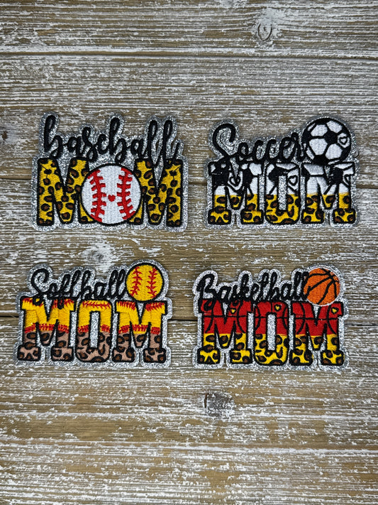 Silver Glitter Leopard Sports Mom