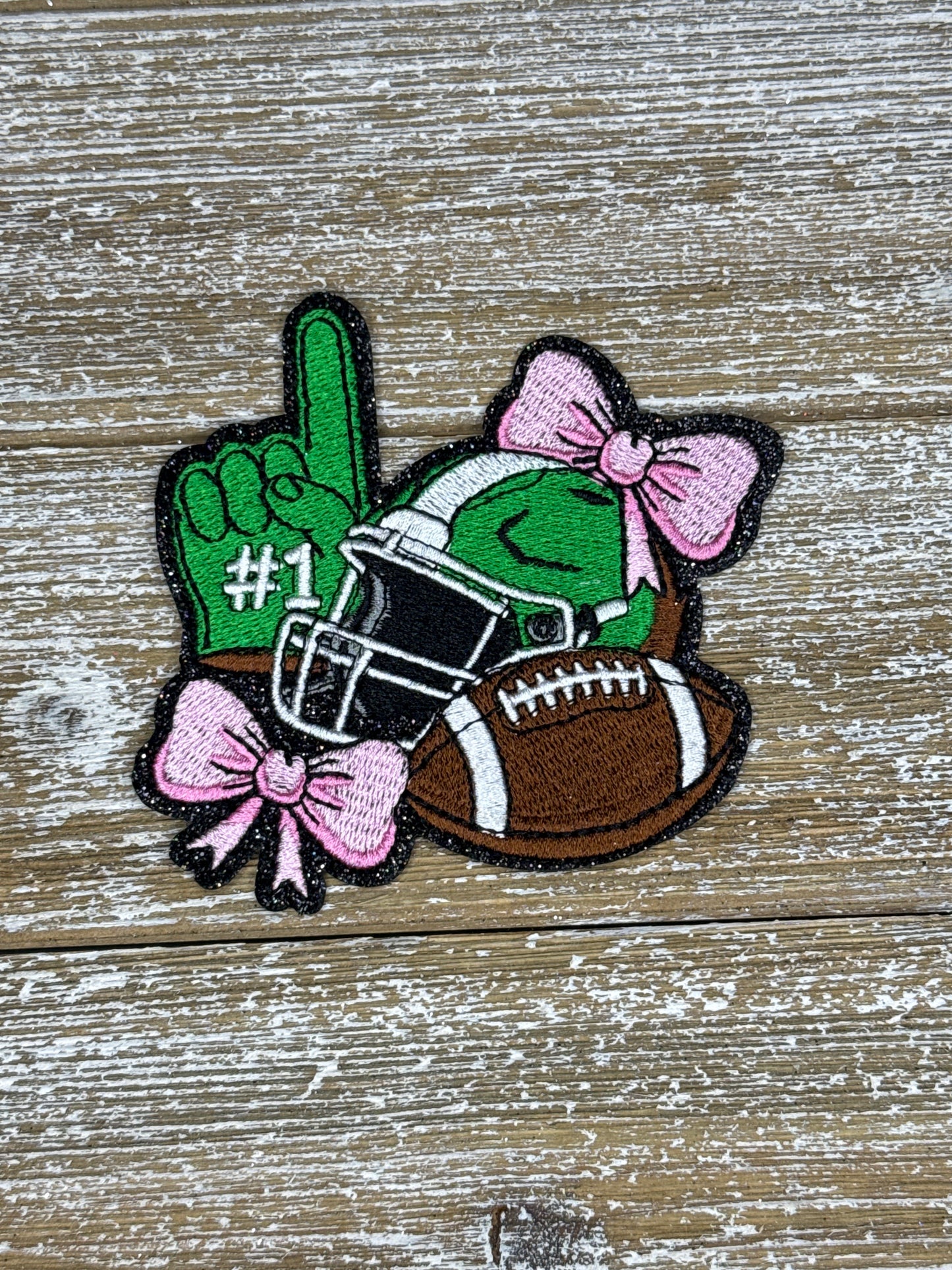 Black Glitter Football Helmet, Finger, Ball