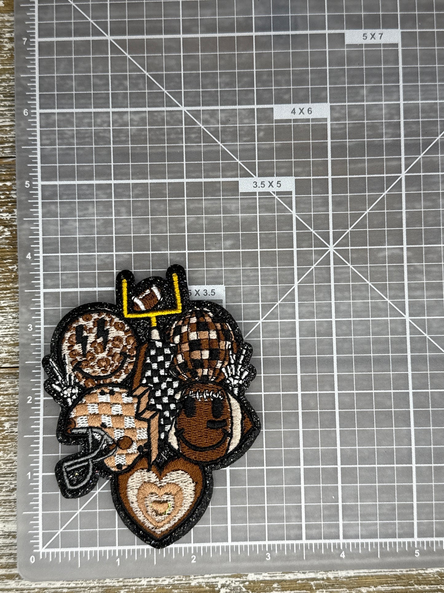 Black Glitter Retro Football